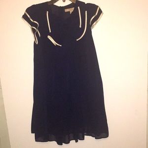 Forever 21 Navy Blue/White lined baby doll dress